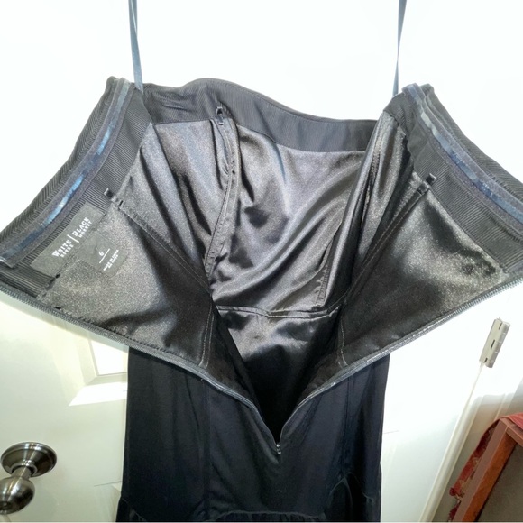 WHBM Black Strapless Cocktail Dress Mini Corset Ruffle Hemline - Picture 9 of 16